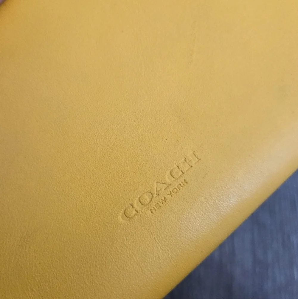 Coach Yellow Zip Wallet with Skateboarding Character - Picture 5 of 11